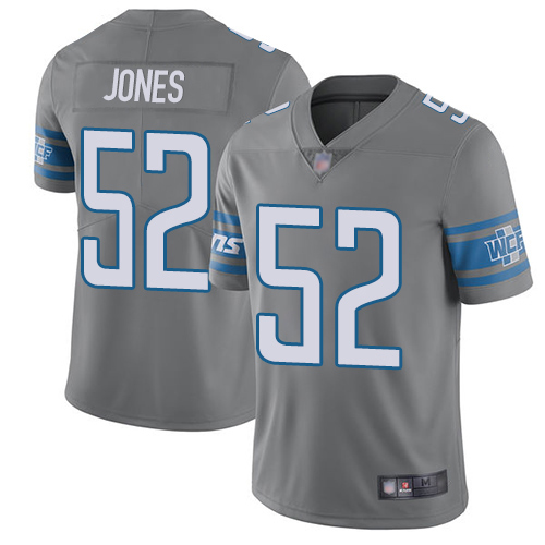 Detroit Lions Limited Steel Men Christian Jones Jersey NFL Football #52 Rush Vapor Untouchable